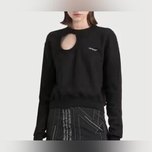OFF-WHITE Add to Wishlist Cut Here Crewneck Sweatshirt, M